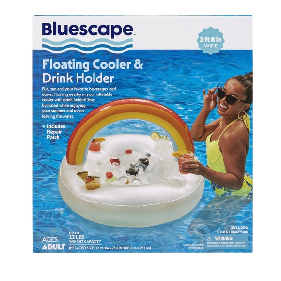 Bluescape Rainbow Inflatable Pool Float Drinks Cooler & Drinks Holder - Picture 4 of 4